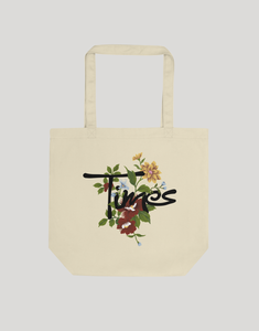 Times Flower Script Logo Tote Bag (Beige)