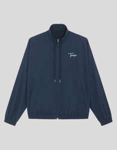 Times Embroidered Script Logo Jacket (Navy Blue)