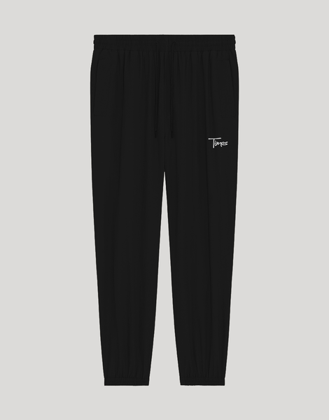 Times Embroidered Script Logo Pants (Black)