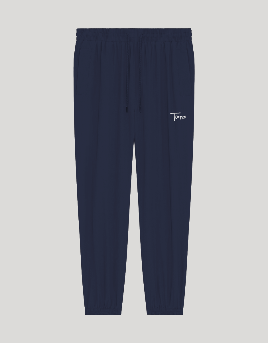 Times Embroidered Script Logo Pants (Navy Blue)