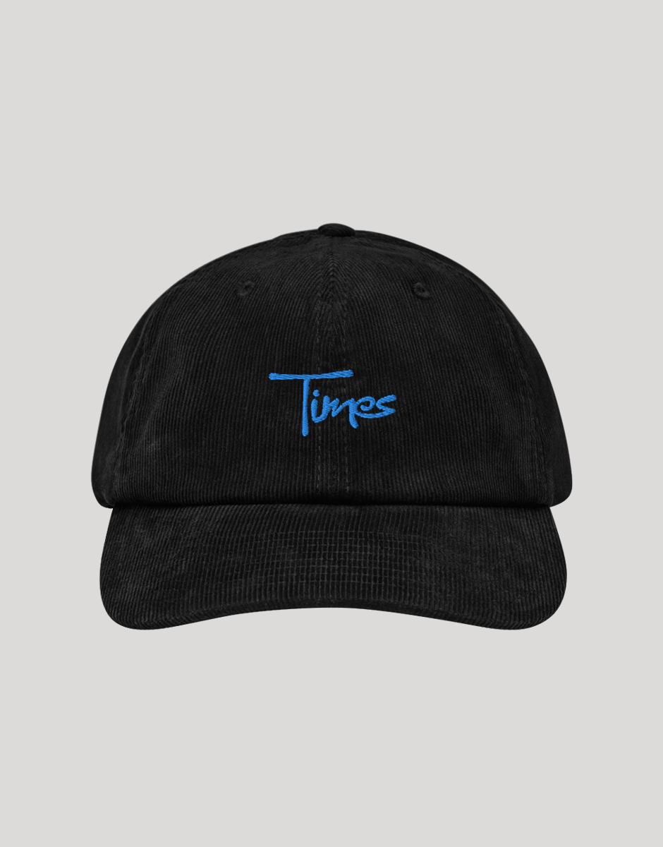 Times Script Logo Corduroy 6-Panel Cap (Black)