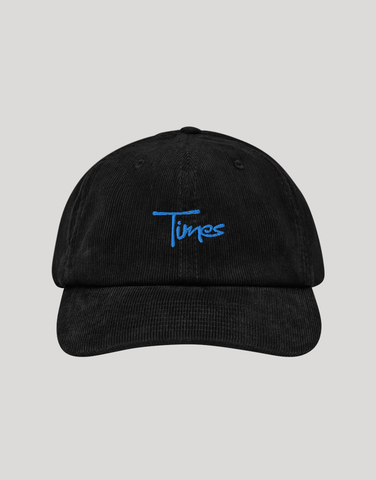 Times Script Logo Corduroy 6-Panel Cap (Black)