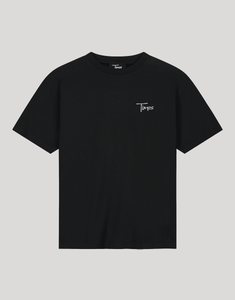 Times Embroidered Script Logo T-Shirt (Black)