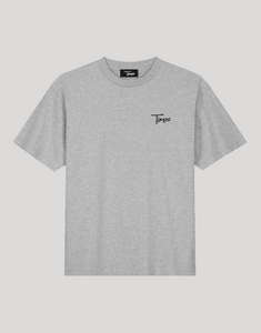 Times Embroidered Script Logo T-Shirt (Heather Grey)