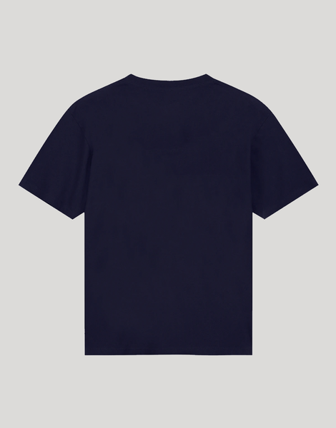 Times Embroidered Script Logo T-Shirt (Navy Blue)